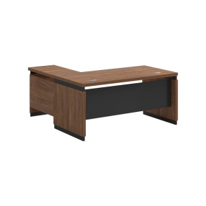 Birou profesional reversibil Model Oscar, Nuc/Antracit, 160x160x76 cm - Img 3