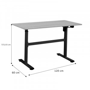 Birou reglabil pe inaltime Karla sonoma - negru 120x60x72/115cm - Img 6