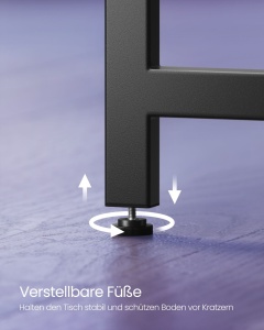 Birou Vasagle Negru 149x149x73.5 cm - Img 4