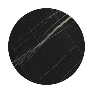 Blat de masă Relian, HPL, 12 mm grosime, aspect marmorat, negru, Ø69 cm