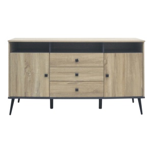 Bufet - Comodă Living Buffet Zezan, stejar sonoma/gri închis, 140.5x41.5x80 cm - Img 4