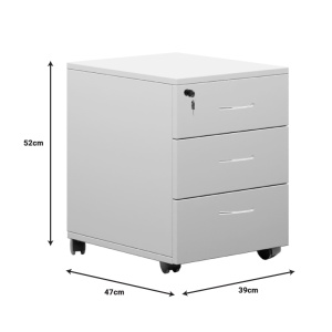 Bufet - Comodă Living Mobile drawer Amazon, alb, 39x47x52.5 cm - Img 5
