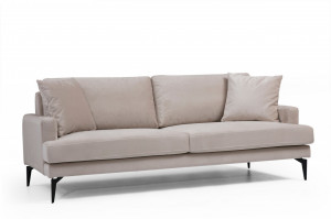 Canapea 2 locuri Leyla Gri deschis 180x63 cm - Img 5
