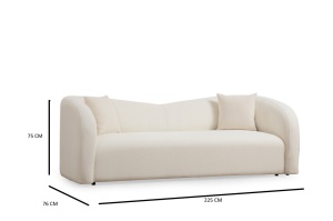 Canapea 3 locuri Asos Crem 225x76x75 cm - Img 7