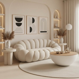 Canapea 3 Locuri Embrace V1, bej, 180x105x65 cm