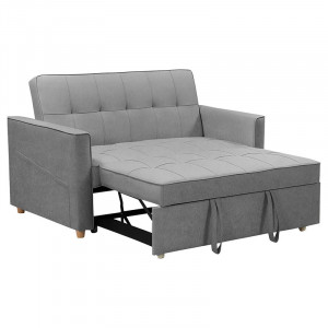Canapea extensibila 2 locuri Commit material textil antracit 142x93x90 cm - Img 2