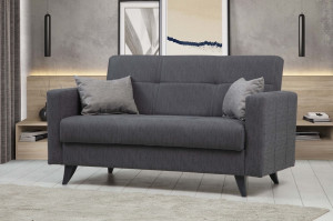 Canapea extensibila 2 locuri Nabulsi Gri inchis 127x46 cm - Img 2