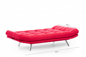 Canapea Extensibila, 3 Locuri Misa Sofabed Rosu - Img 2