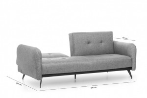 Canapea Extensibila, 3 Locuri Ron Sofabed Gri - Img 5