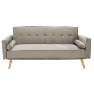 Canapea extensibila 3 locuri Success catifea gri 190x80x84 cm - Img 3