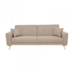 Canapea extensibila Carmelo - material textil bej 214x80x86 cm - Img 2