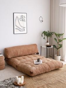 Canapea extensibilă cu 2 locuri Fold Maro 120x79x75 cm - Img 1