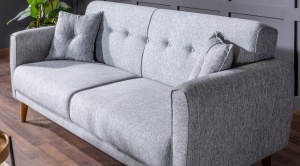 Canapea extensibila cu 3 locuri Model Aria, Gri - Img 2