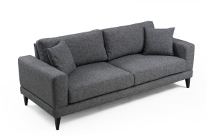 Canapea extensibilă cu 3 locuri Nordic Gri inchis 210x90x85 cm - Img 4