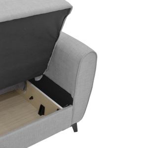 Canapea Extensibila Lincoln, gri deschis, 3 locuri, 225x75x85 cm - Img 7