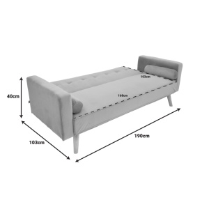 Canapea Extensibila Success, antracit, 3 locuri, 190x80x84 cm - Img 10