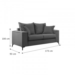 Canapea Verona 2 locuri crem - perne mocha 173x93x100cm - Img 4