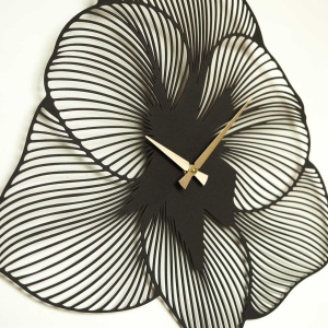 Ceas de perete decorativ din metal Azalea Negru 70x70 cm - Img 5