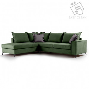 Coltar Dreapta Boston Verde Inchis - Gri Inchis 290x235x95 cm - Img 1
