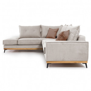 Coltar Dreapta Luxury II Crem - Mocha - Negru 290x235x90 cm - Img 3