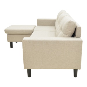 Colțar reversibil Maneli, beige-sand, 196x138/77x82 cm - Img 6