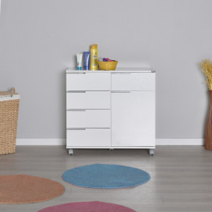 Comoda Model ADR-415, Alb lucios, 85x44x81 cm - Img 6
