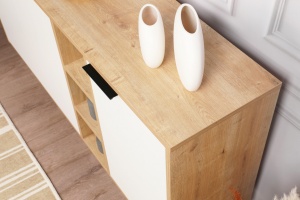 Comoda Model Clara, Stejar/Alb, 142x35.6x83 cm - Img 9