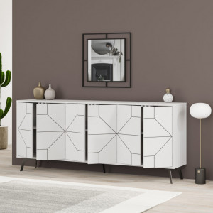 Comoda Model Dune, Alb, 184x35x77.4 cm - Img 3