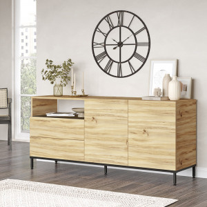 Comoda Model Evaluate, Stejar sonoma/Wenge, 170x46.5x75.5 cm - Img 4