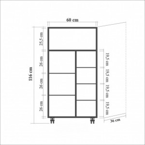 Comoda Model Kiler-735, Stejar sonoma, 60x36x116 cm - Img 8