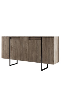 Comoda Model Luxe, Negru/Nuc, 160x35x80 cm - Img 7