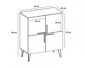 Comoda Model Makro, Antracit, 70x35x90 cm - Img 5