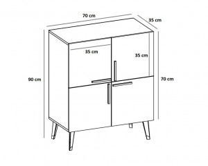 Comoda Model Makro, Stejar, 70x35x90 cm - Img 5