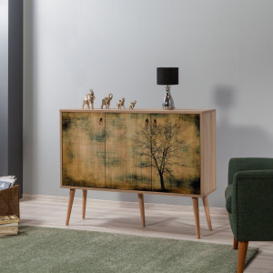 Comoda Model Mega V1, Stejar sonoma, 120x36x90 cm - Img 1