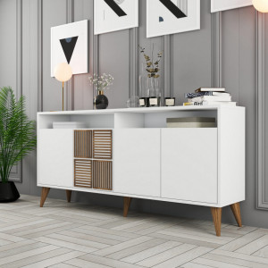 Comoda Model Milan, Alb, 160x35x78 cm - Img 2