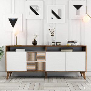 Comoda Model Milan, Nuc/Alb, 180x35x78.6 cm - Img 1