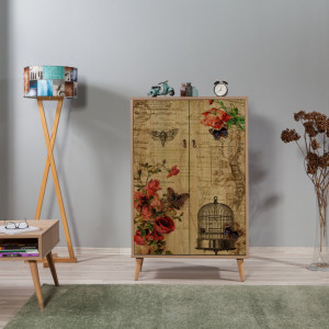 Comoda Model Multibox, Stejar sonoma, 80x36x127 cm - Img 2