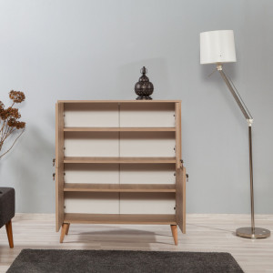 Comoda Model Multilux-732, Stejar sonoma, 95x36x111 cm - Img 4