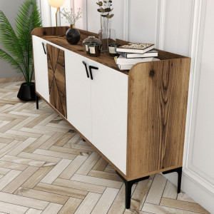 Comoda Model Venedik, Nuc/Alb, 180x35x78 cm - Img 4