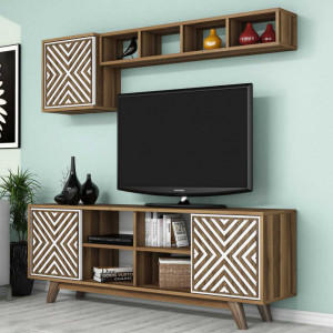 Comoda TV İnci - Walnut, Alb - Img 3