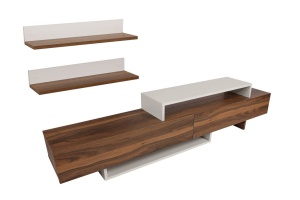 Comoda TV Nirvana - Teak, Alb - Img 13