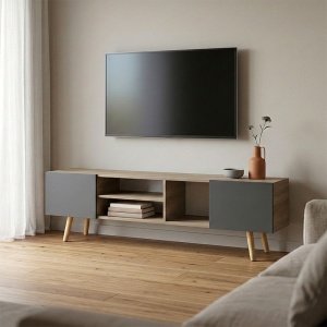 Comoda TV Osclo, Sonoma/Antracit, 160 x 30 x 41 cm