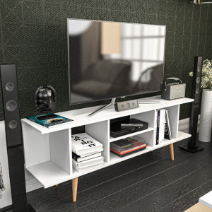 Comoda TV Salvador, Model Akya, 160x34.1x35 cm, Alb - Img 3