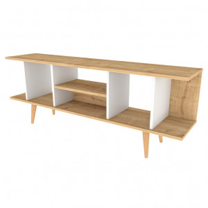 Comoda TV Salvador, Model Akya, 160x38.6x35 cm, Stejar safir/Alb - Img 5