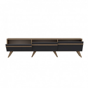 Comoda TV Salvador, Model Amsterdam, 180x42x35 cm, Antracit - Img 4
