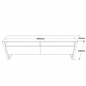 Comoda TV Salvador, Model Ansamblu, 180x56x35.5 cm, Pin atlantic - Img 6