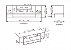 Comoda TV Salvador, Model Asal, 120x40.2x35.2 cm, Negru/Alb - Img 7