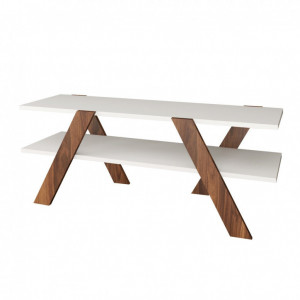 Comoda TV Salvador, Model Basic, 120x45x33.1 cm, Alb/Nuc - Img 4