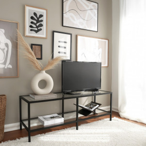 Comoda TV Salvador, Model Basic, 130x45x40 cm, Negru - Img 2