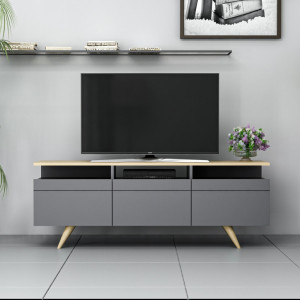 Comoda TV Salvador, Model Berlin, 150x52x35 cm, Antracit - Img 1
